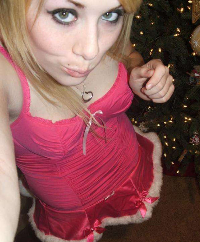 Amateur Teen Models Cutie Posing By The Christmas Tr